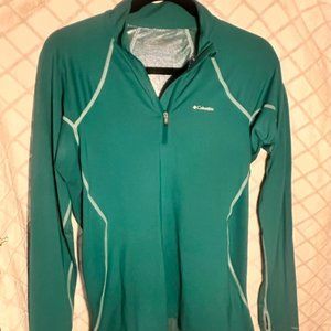 Green Blue Colombia Women's Pullover with Thumb Holes